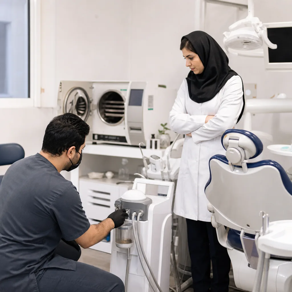 تست فنی ساکشن و اتوکلاو دست دوم در مطب دندانپزشکی